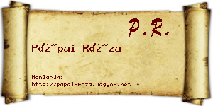 Pápai Róza névjegykártya