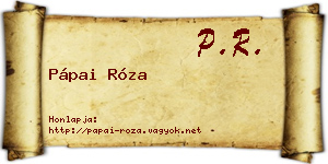 Pápai Róza névjegykártya